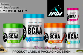 design a premium supplement product label packaging