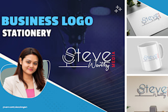 create a modern minimalist business logo design with stationery