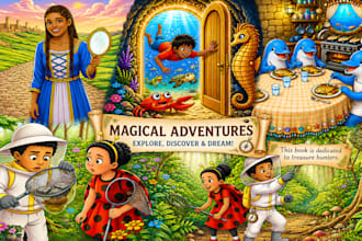 illustrate children storybook illustrations in kids cartoon style