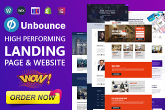 create unbounce landing page, wordpress, wix, shopify page