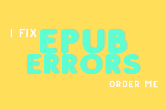 edit and fix epub errors, valid epub, and remove all epub errors