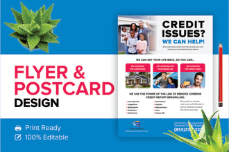 do flyer design, door hanger and postcard in 6 hrs