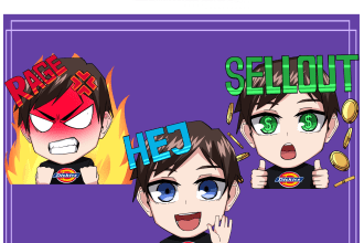 draw cute custom emotes twitch and youtube