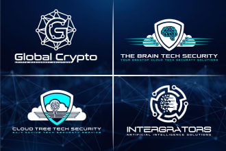design tech startup and crypto security technology logo