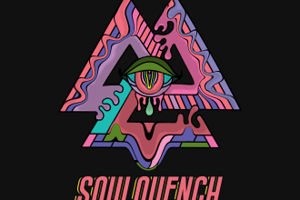 create trippy psychedelic logo