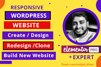 design, redesign, clone, revamp, responsive wordpress website, elementor expert