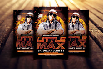 design hip hop music night and dj  party flyer poster