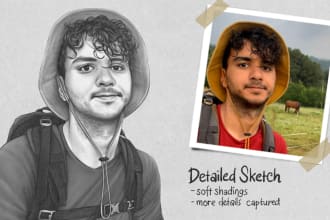 draw your portrait into digital pencil sketch