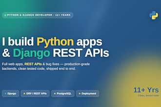 develop your django web application, rest API, or fix django bugs