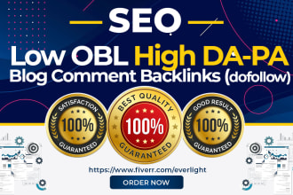 provide 50 high da low obl backlinks through blogs comments
