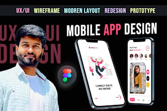 mobile app and website uxui design in figma with prototype