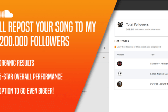 repost your song to an audience over 200 000 listeners