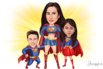 design premium mascot superhero cartoon caricature