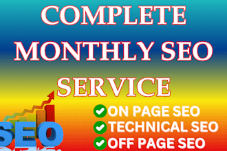 provide complete monthly SEO service for your website