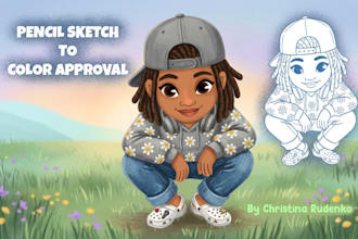 draw custom childrens book illustration and kids book cover for KDP