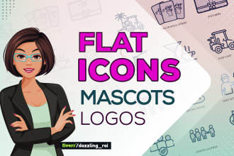 do flat icon design for your website or apps