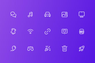 create unique and simple custom icon set