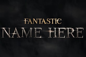 create a fantastic beasts logo with your name