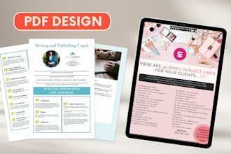 design PDF documents, ebook, lead magnet, workbook, etc