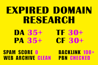 research expired domains with high metrics