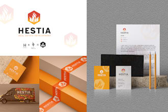 design a creative flat logo, cooperate brand style guide and brand identity