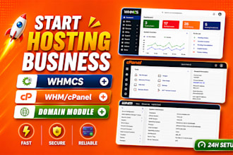 setup web hosting business website with whmcs and whm cpanel