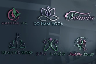 create natural spa beauty health yoga wellness logo