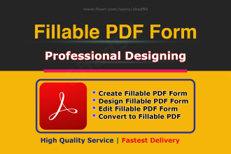 create fillable pdf form or design fillable pdf