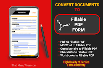 create fillable PDF form or convert documents to fillable PDF