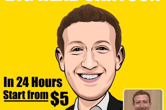 draw big head cartoon from your photo