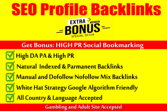 create high authority high da SEO profile backlinks