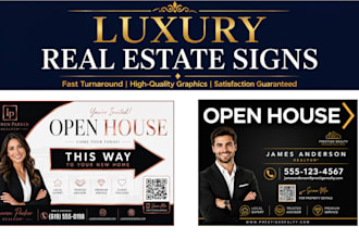 luxury real estate yard sign for sale open house to let signage signboard rider