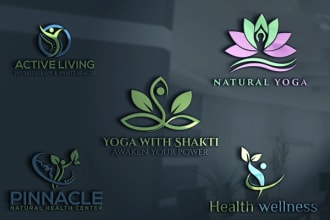 create a natural medical health yoga fitness logo