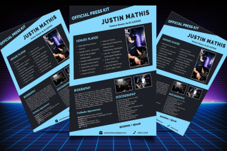 design artist epk, one sheet, media kit, press kit, speaker kit