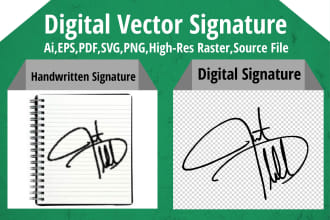make a digital vector signature form handwritten signature