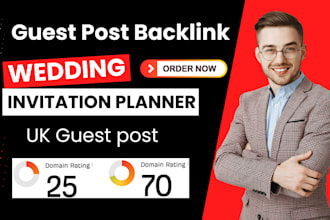 publish wedding invitation planner article with UK guest post backlink