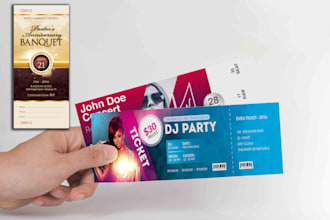 create professional event ticket, or concert ticket design