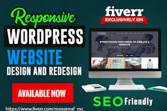 create responsive wordpress website with elementor or divi or thrive or beaver