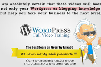 provide WORDPRESS Training, How to Install, Manage and Use Wordpress
