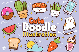 draw cute doodle illustration