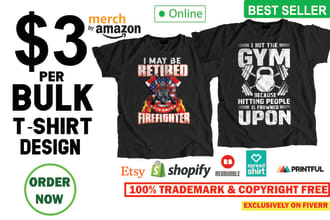 do bulk t shirt designs for merch by amazon spreadshirt