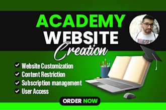 build a modern academy school or university website with courses