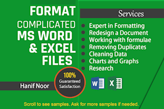 format your complicated ms word and excel files