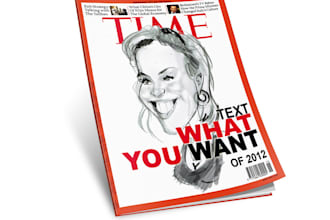 drawing front page of Time magazine, with you
