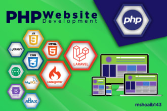develop website using php, mysql, javascript, jquery, pdo and ajax