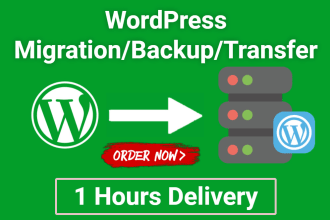 migration, transfer, move, backup wordpress site in 5 hours