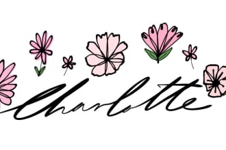 hand draw a flower power logo