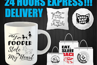 do mug, bag and pillow cover design