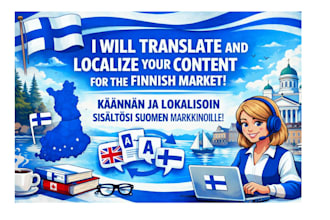 translate, proofread and localise for finnish market