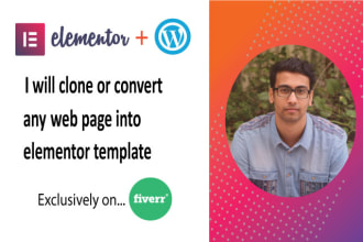 clone or convert any web page into elementor template